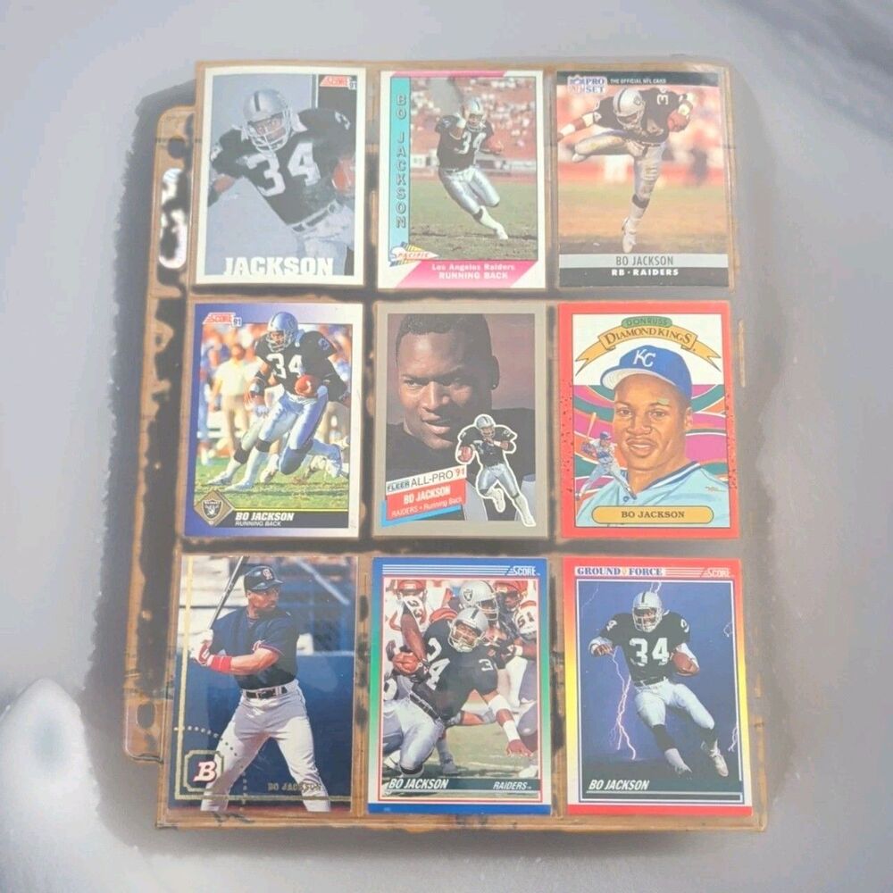 Bo Jackson Trading Card Lot of 9 - 1990s Raiders Royals Score Fleer Pro Set
